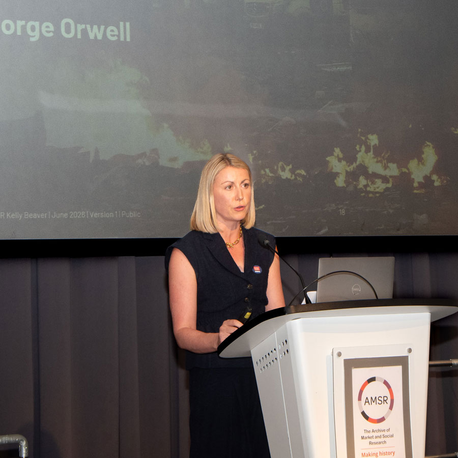 Kelly Beaver addressing the AMSR Summer Event